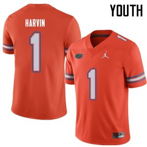 Youth Florida Gators #1 Percy Harvin NCAA Jordan Brand Orange Authentic Stitched College Football Jersey QJW4262LT